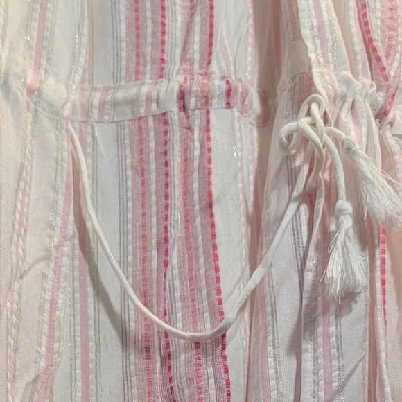 Raviya ✨ Pink & White Striped ✨ Bathing Suit Coverup ✨ Adjustable Waist Tie ✨ - Picture 10 of 11
